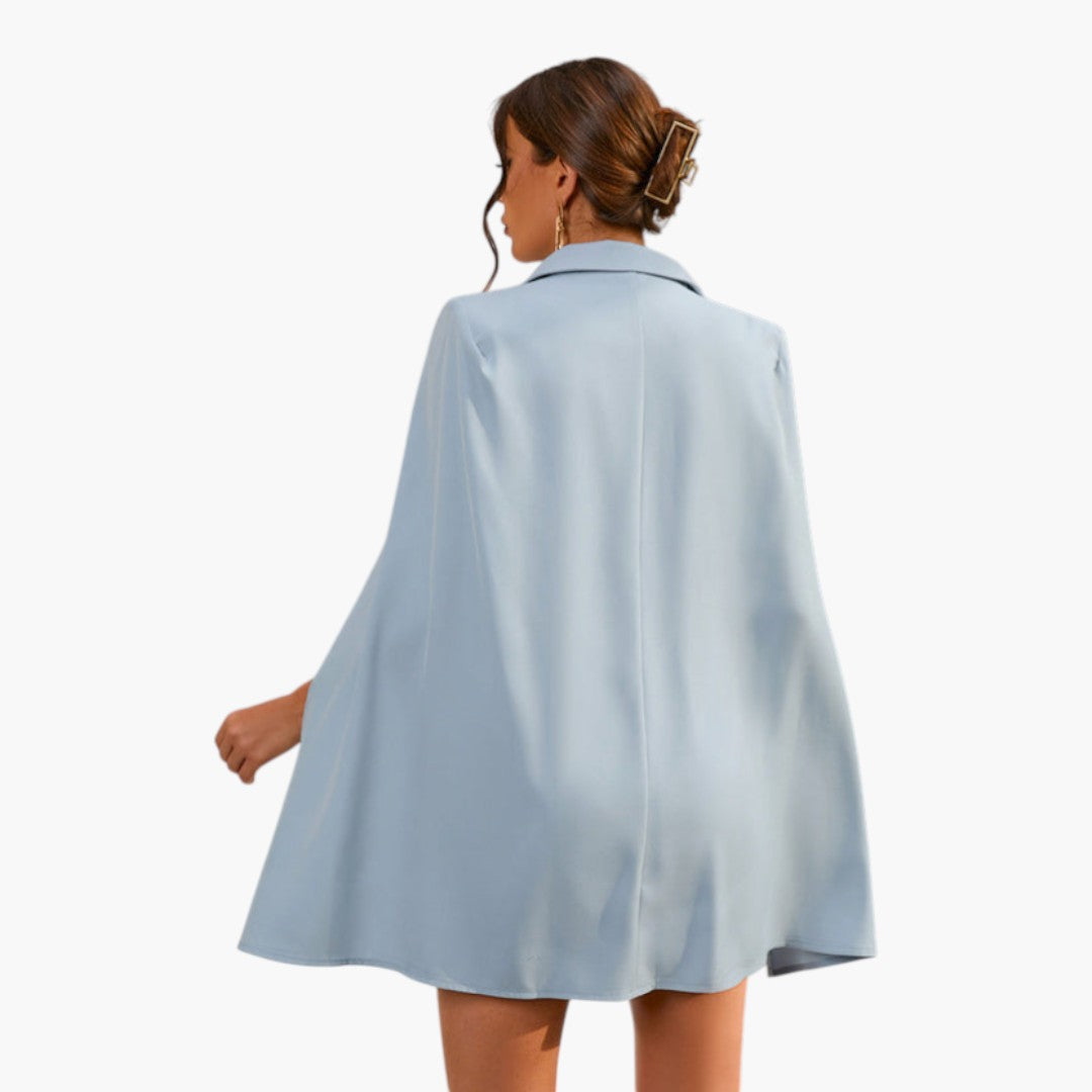 Robe blazer femme mini avec cape et ceinture