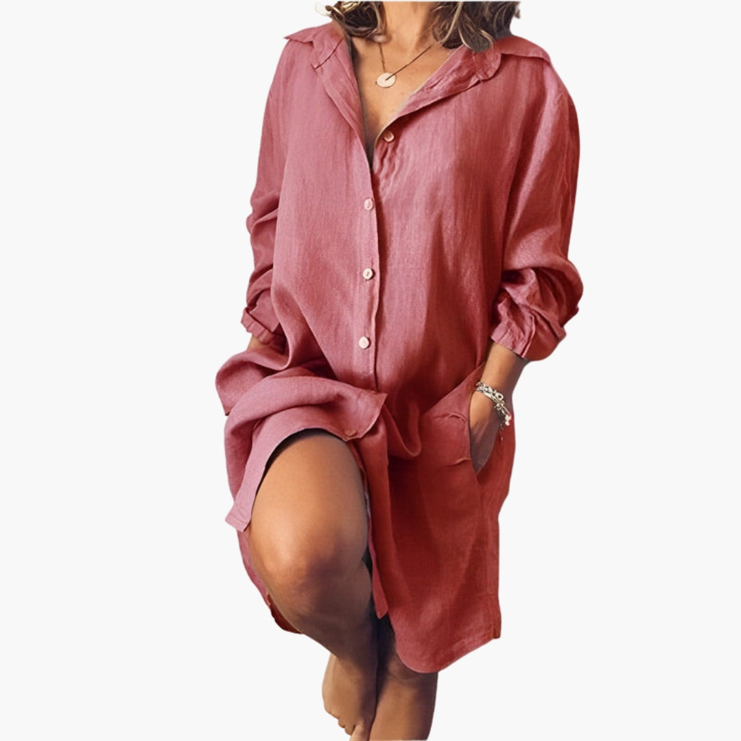 Robe chemise femme à manches longues