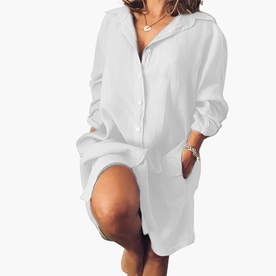Robe chemise femme à manches longues