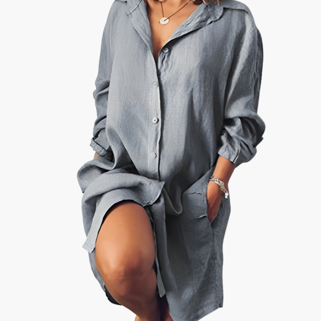 Robe chemise femme à manches longues