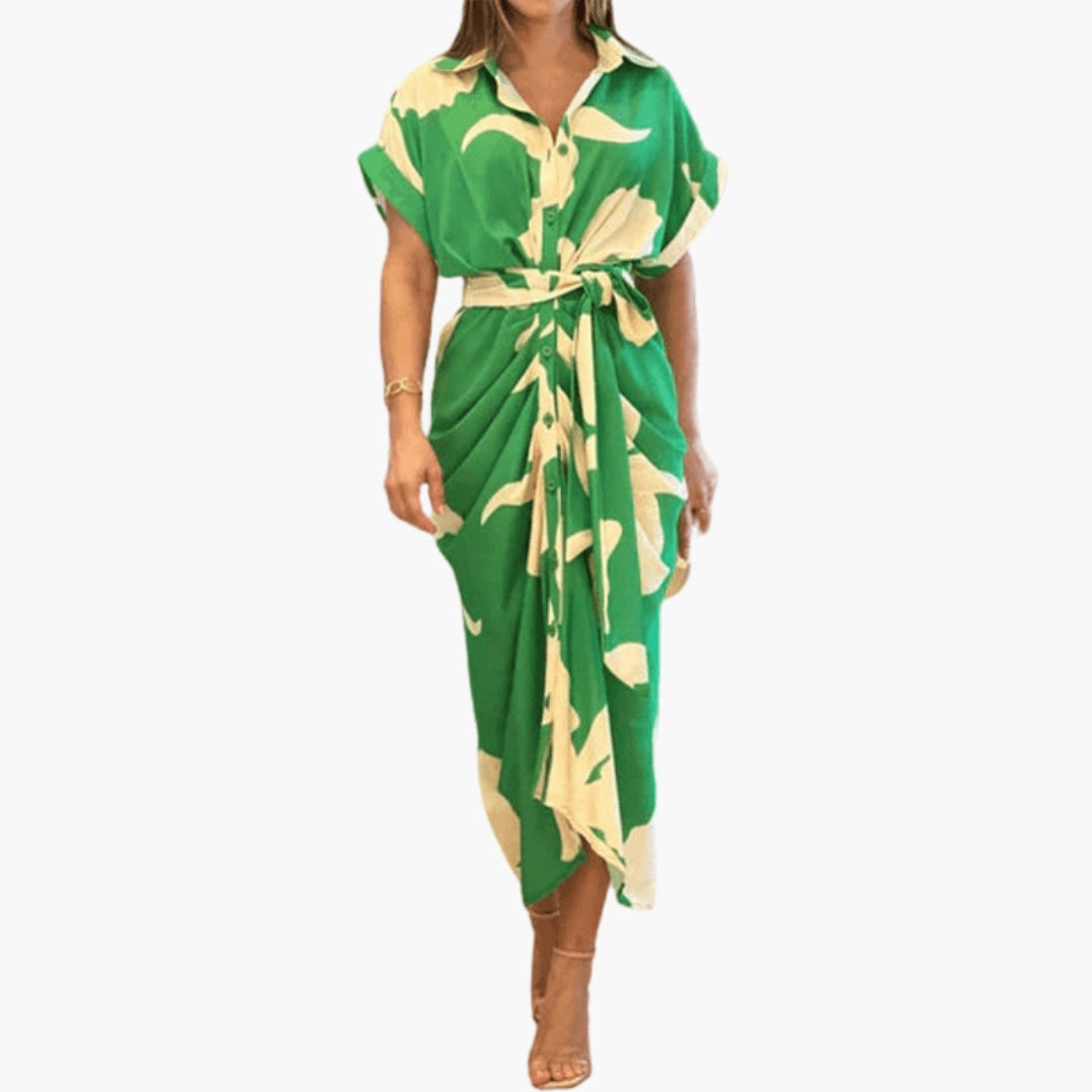 Vestido camisa para mujer con cinturón y abotonadura frontal