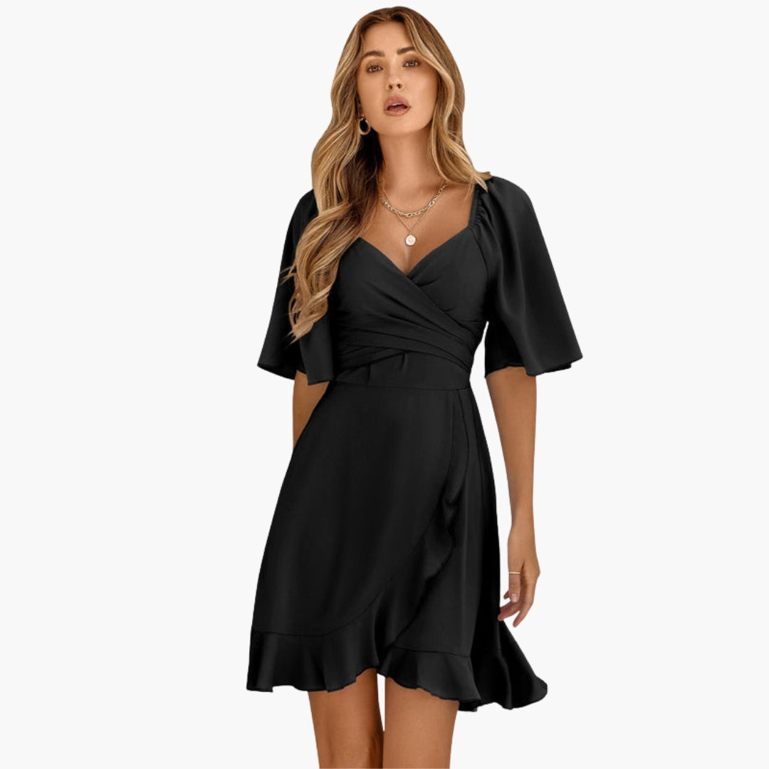 Vestido corto para mujer con escote en V