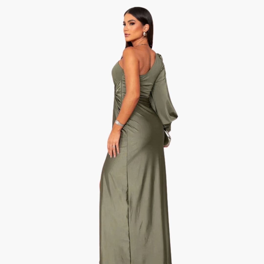 Long Evening Dress for Women with Bare Shoulder
