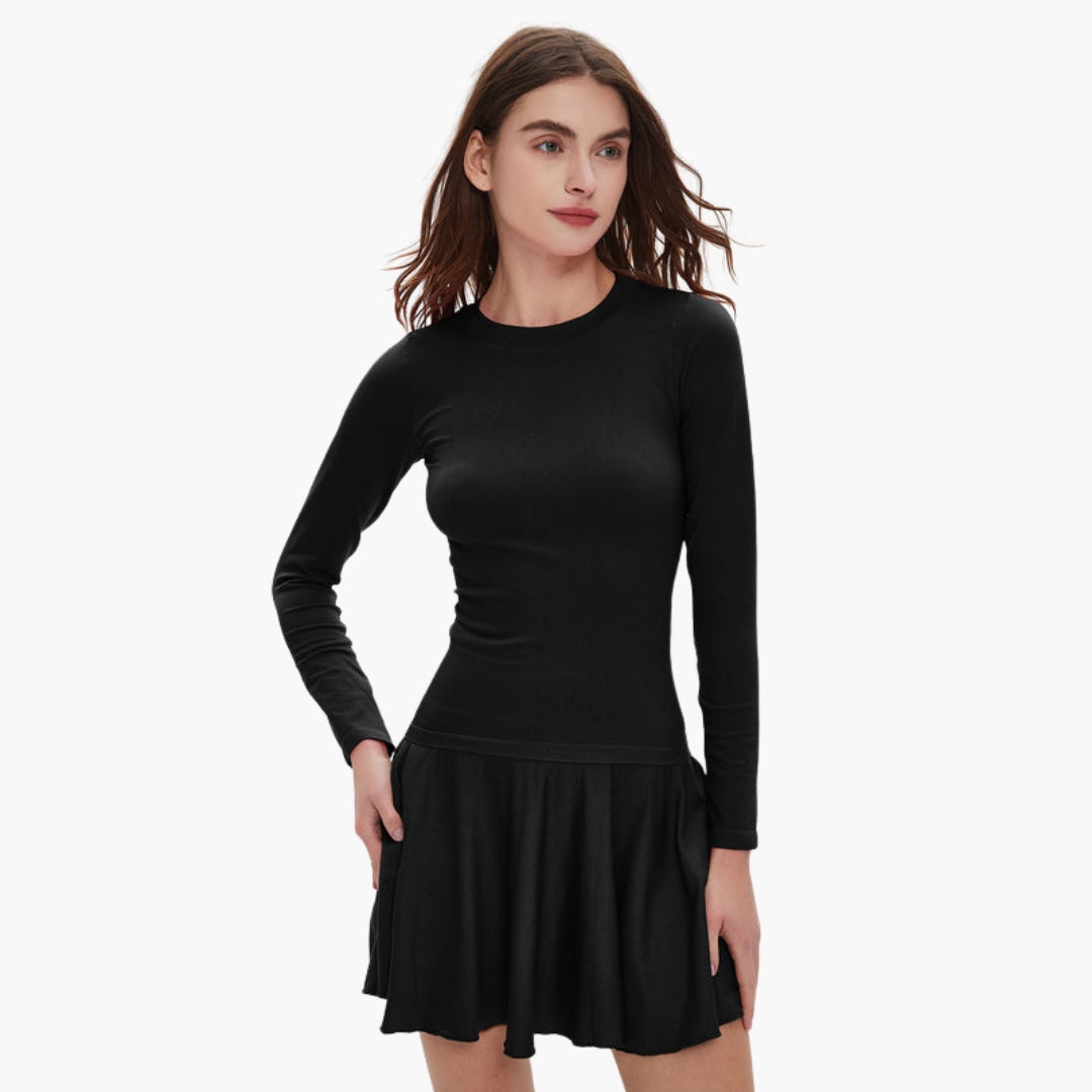 Robe femme à manches longues et jupe ample