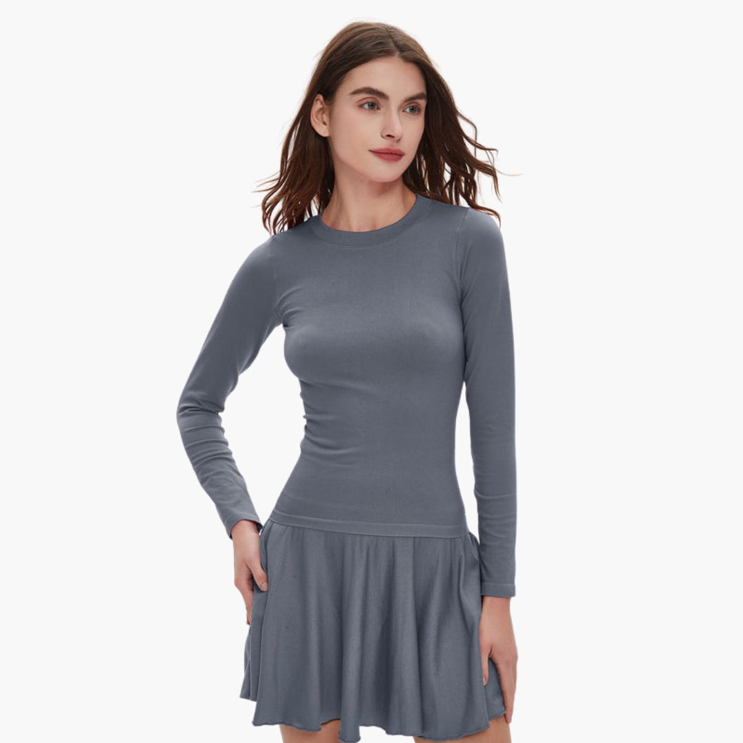 Robe femme à manches longues et jupe ample