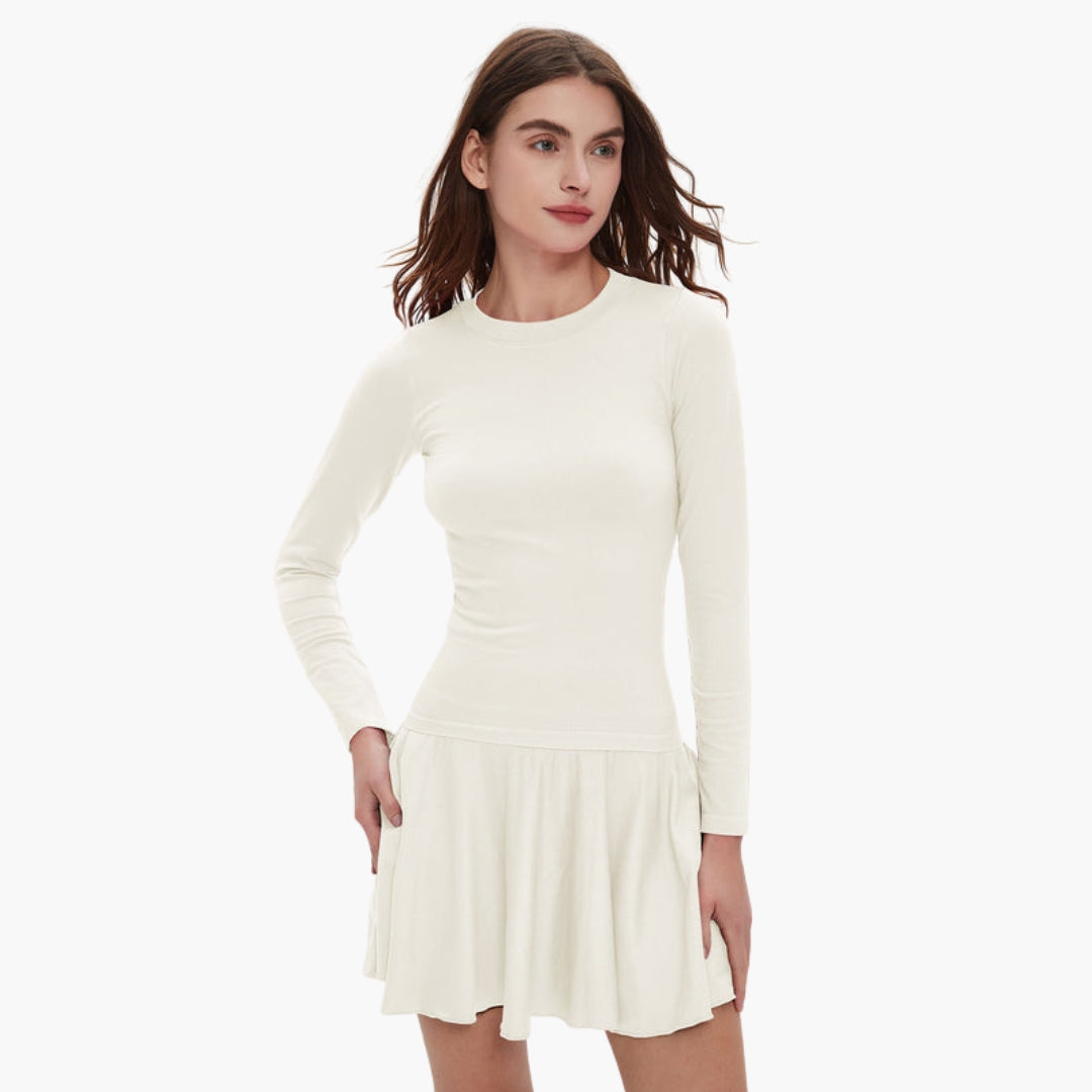 Robe femme à manches longues et jupe ample