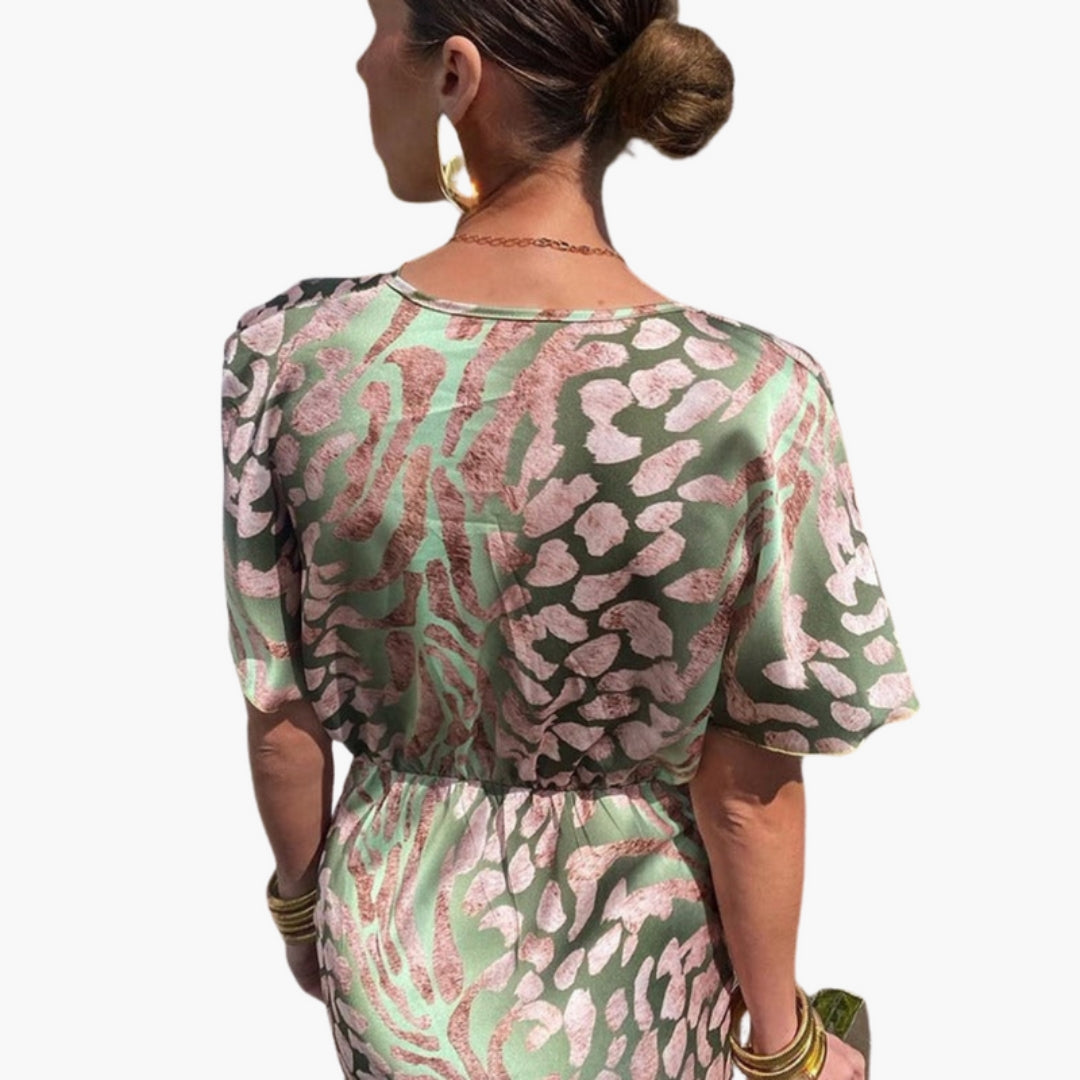 Robe femme longueur cheville avec encolure en V