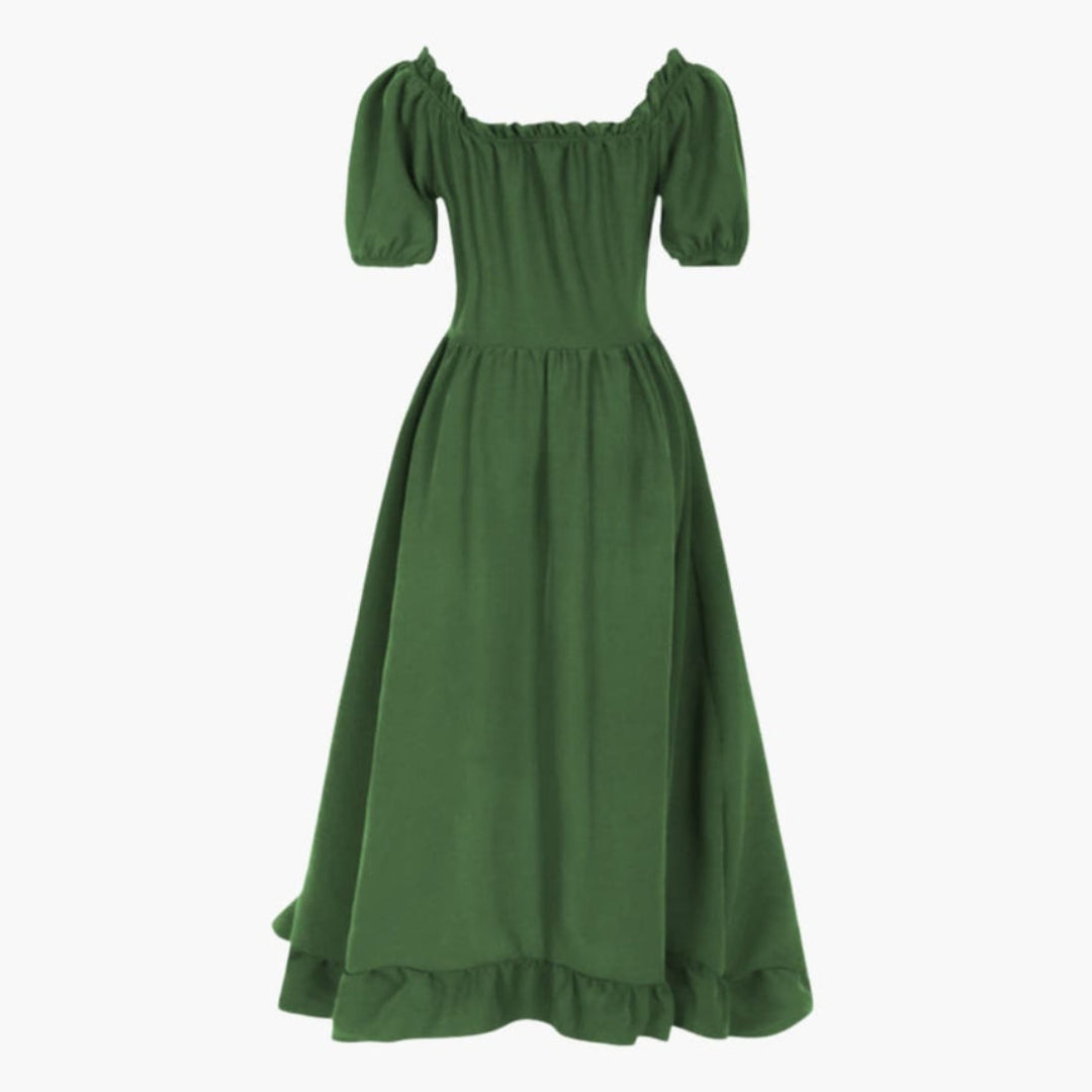 Midi-Kleid für Damen mit Puffärmeln