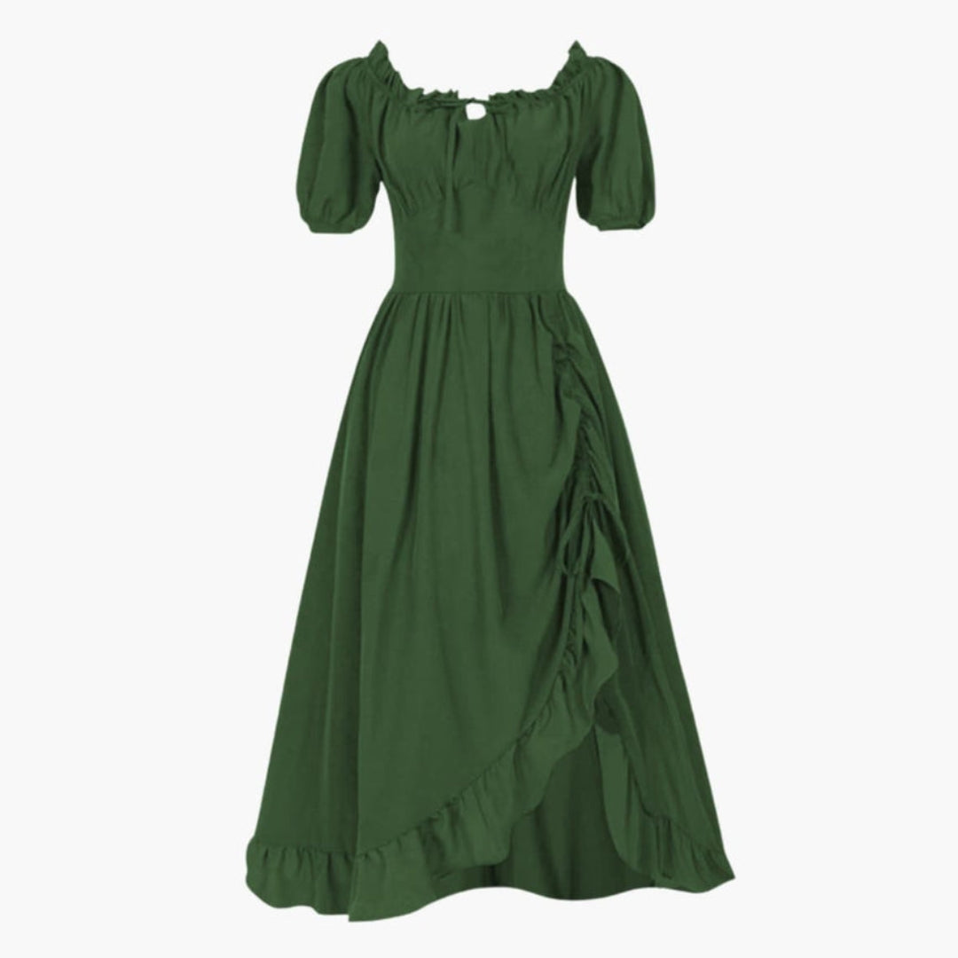 Midi-Kleid für Damen mit Puffärmeln