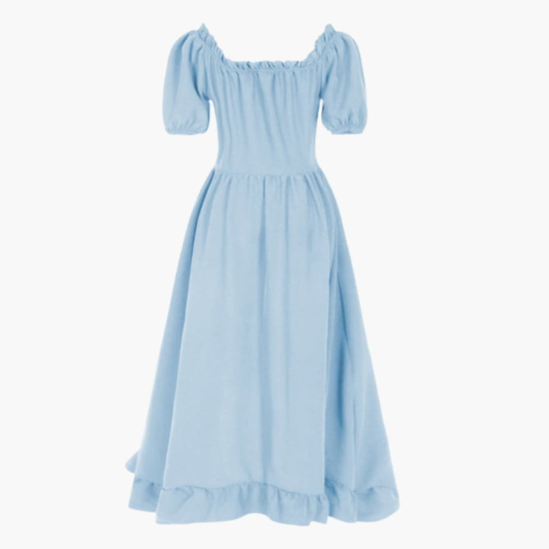 Midi-Kleid für Damen mit Puffärmeln