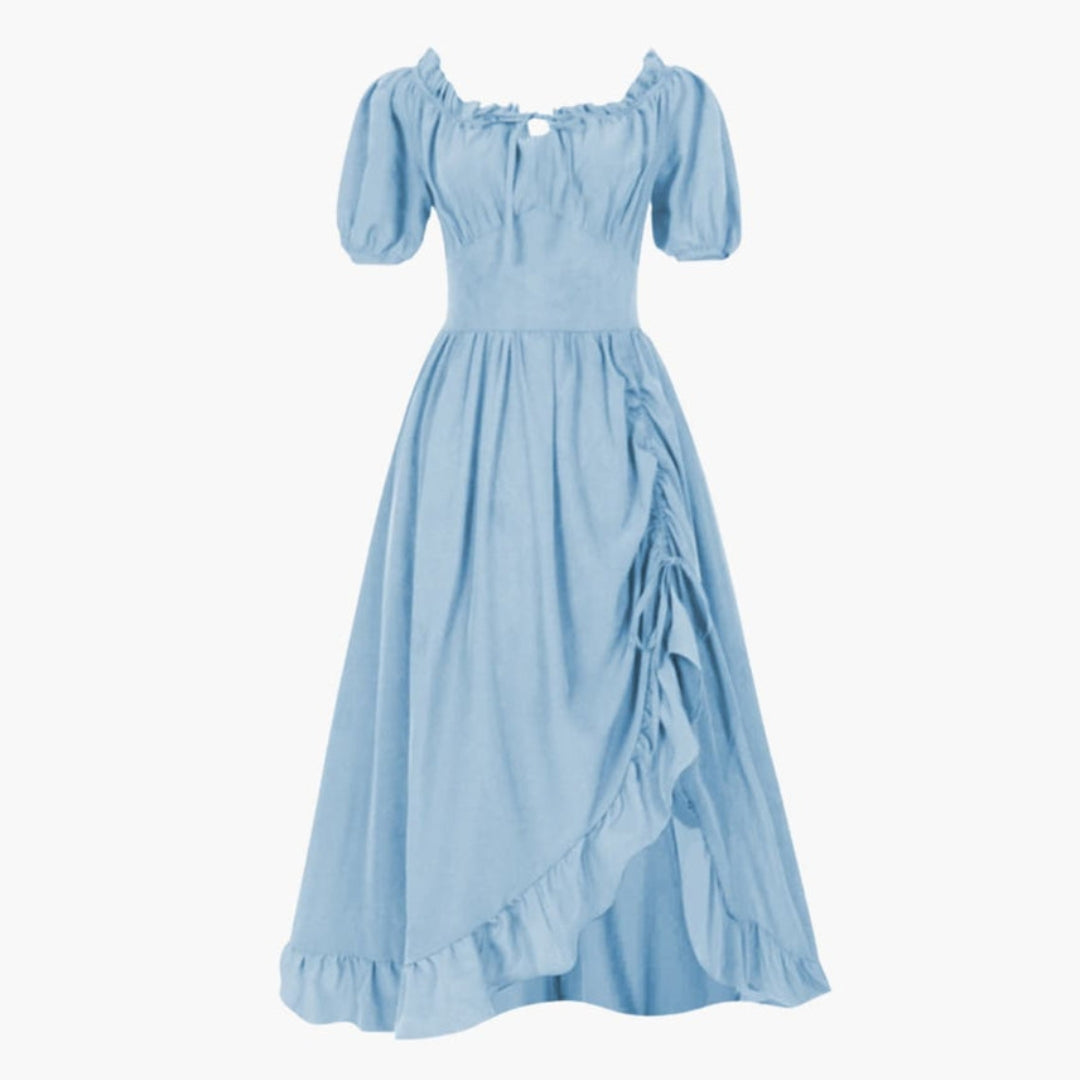 Midi-Kleid für Damen mit Puffärmeln