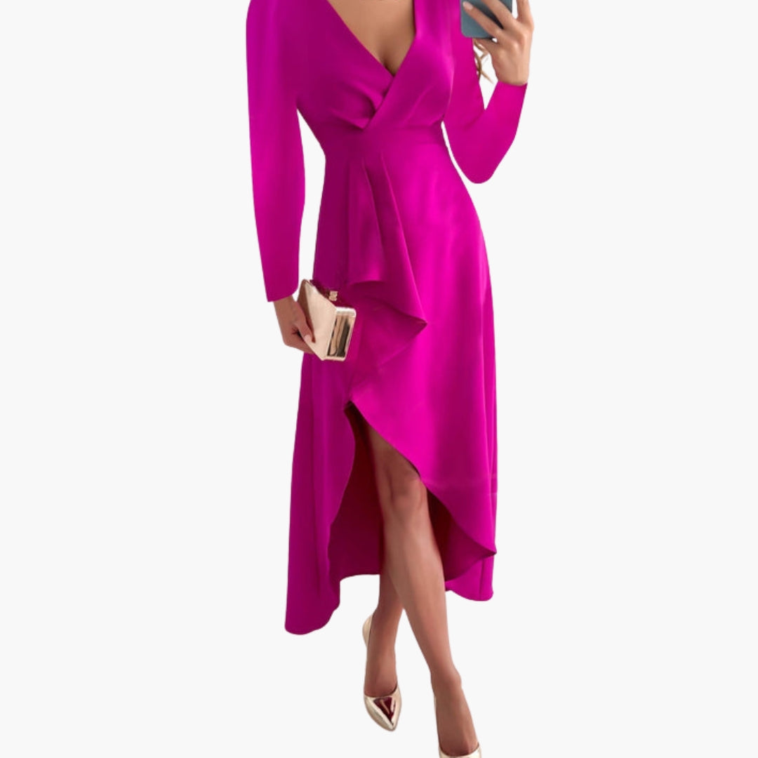 Robe portefeuille femme à manches longues