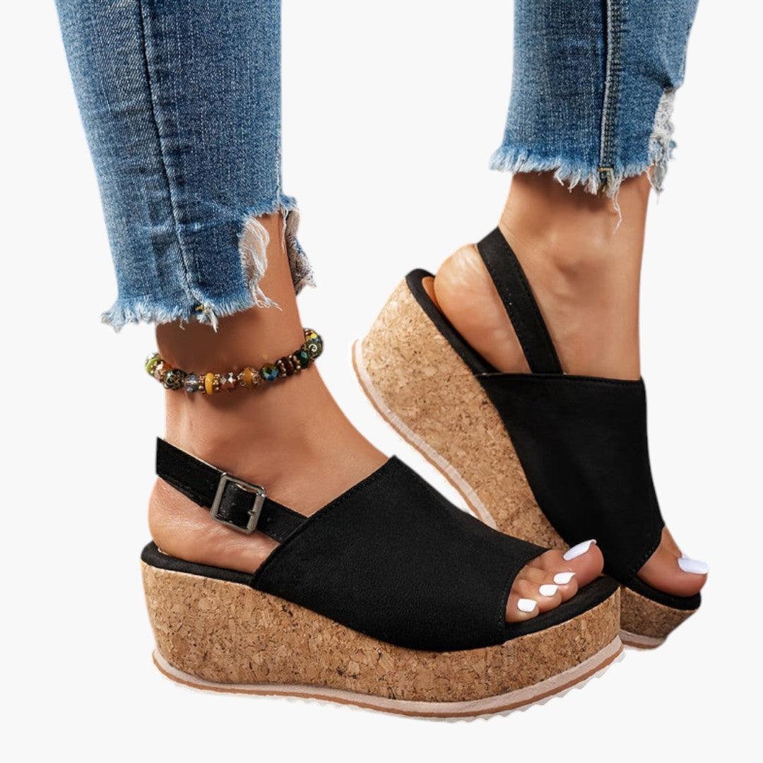 Damen Plateau-Sandalen mit verstellbarer Schnalle und EVA-Sohle