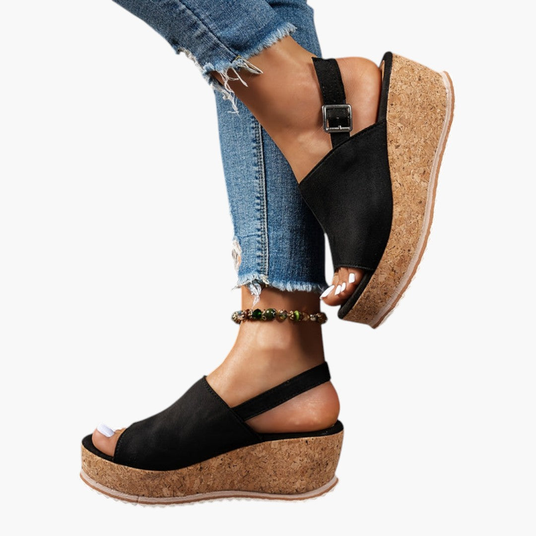 Damen Plateau-Sandalen mit verstellbarer Schnalle und EVA-Sohle