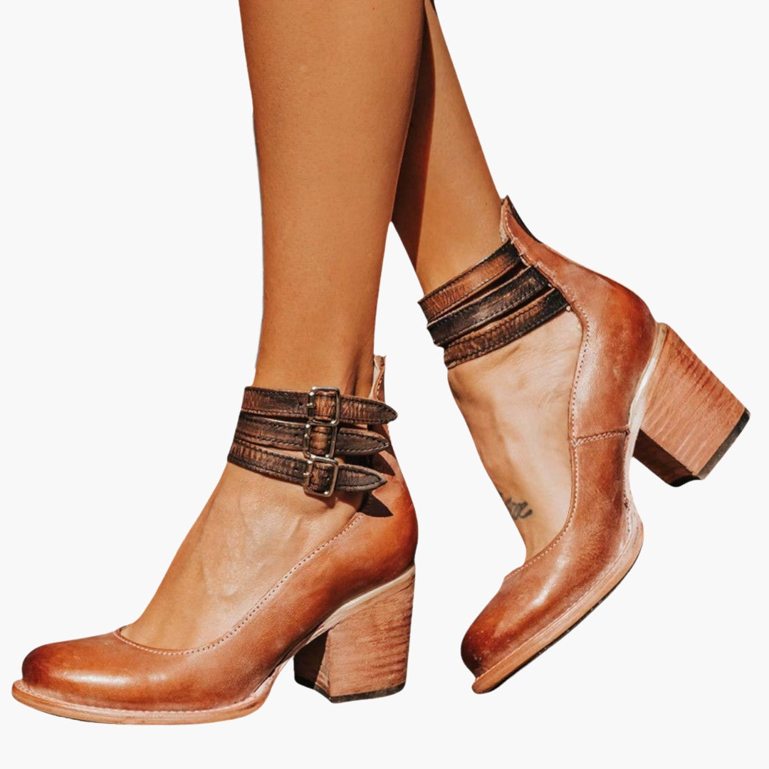Sandales Femme à Talon avec Bride Cheville et Fermeture Ajustable