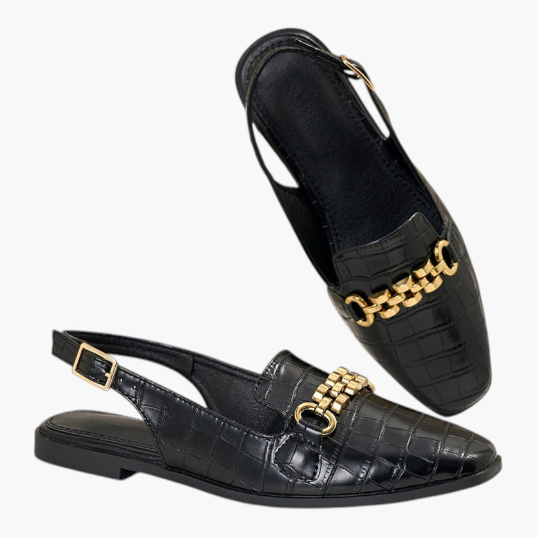 Sandales Femme avec Bout Carré et Boucle Métallique