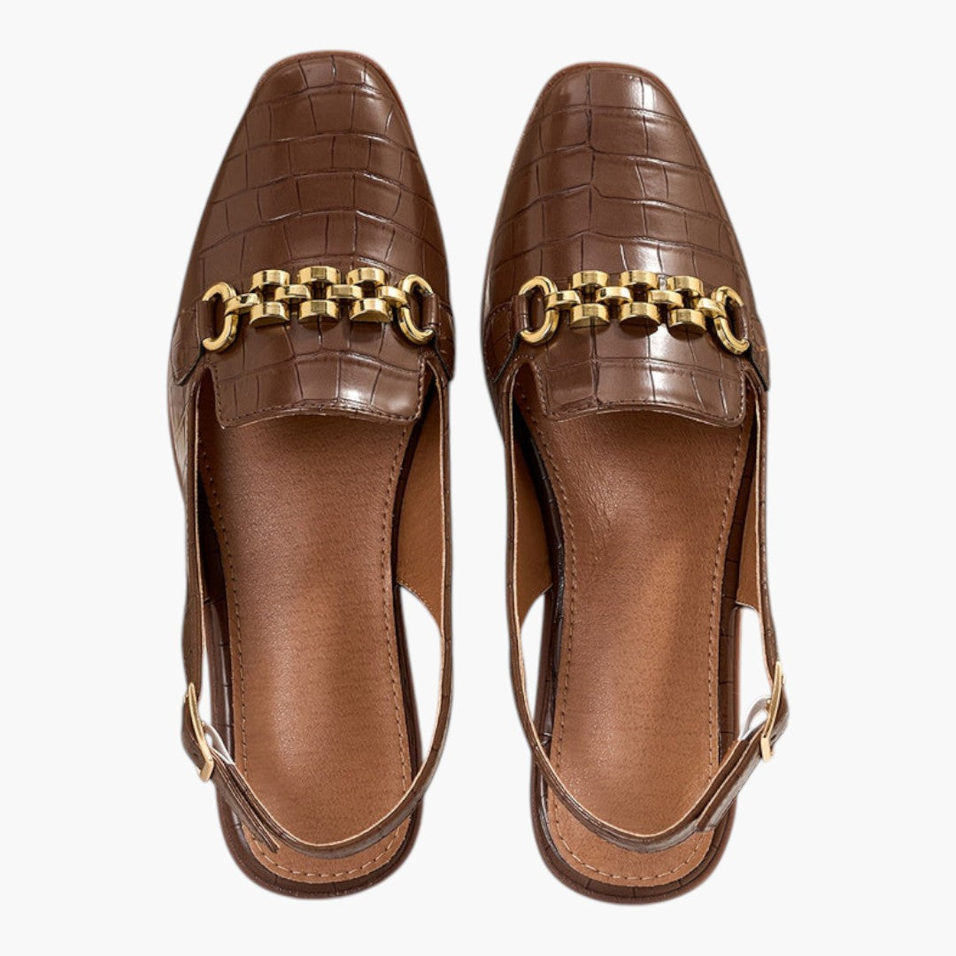 Sandales Femme avec Bout Carré et Boucle Métallique