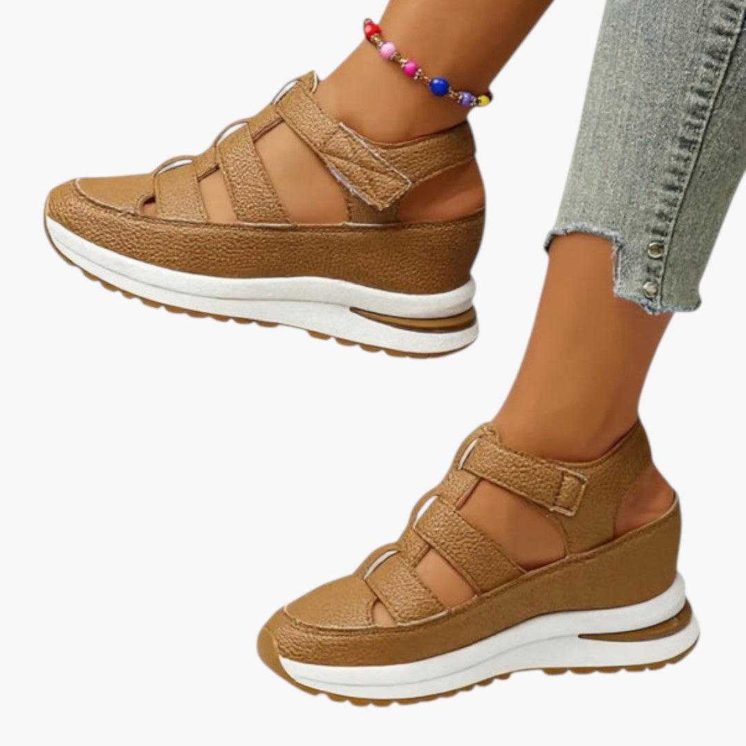 Damen Sandalen mit Plateau und verstellbaren Riemen