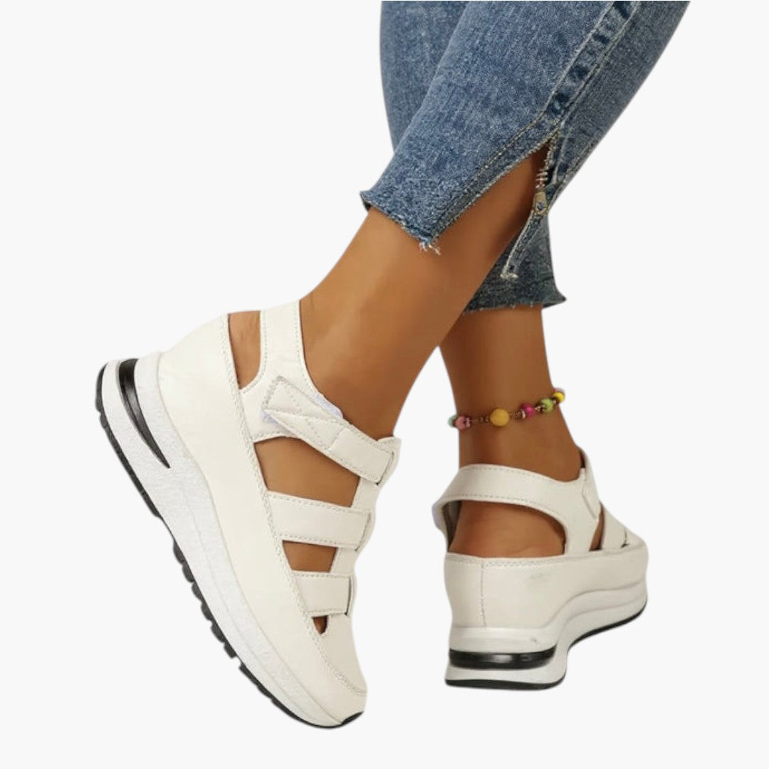 Damen Sandalen mit Plateau und verstellbaren Riemen