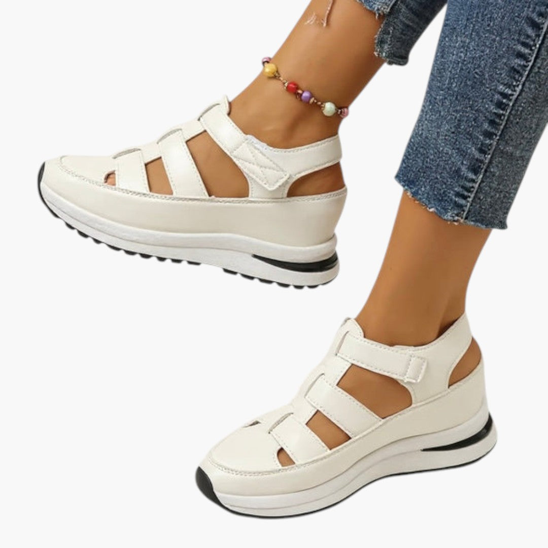 Damen Sandalen mit Plateau und verstellbaren Riemen