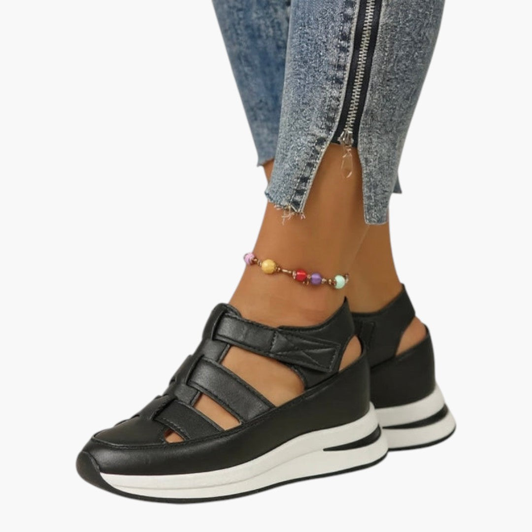 Damen Sandalen mit Plateau und verstellbaren Riemen