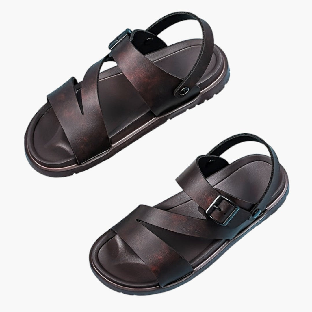 Herresandaler med krydsede remme og tyk sål
