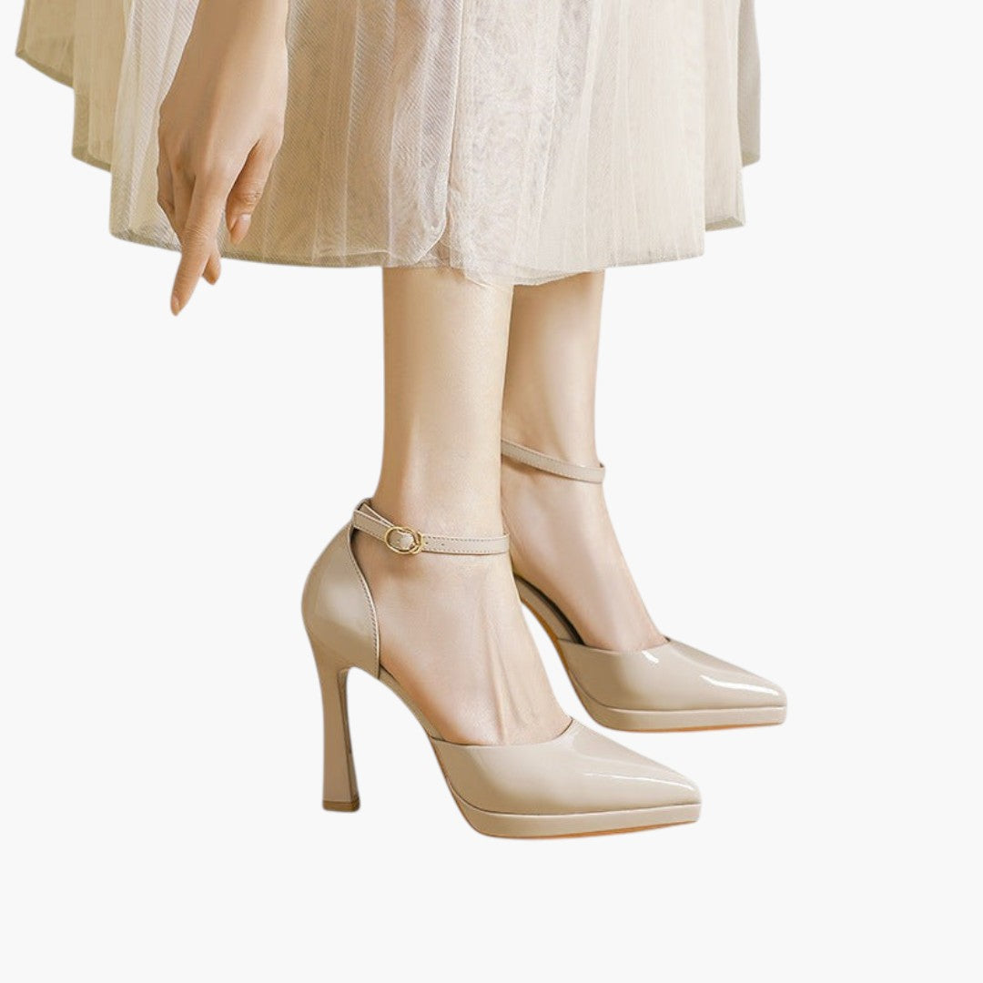 Sandalias de tacón para mujer con plantilla acolchada y hebilla ajustable