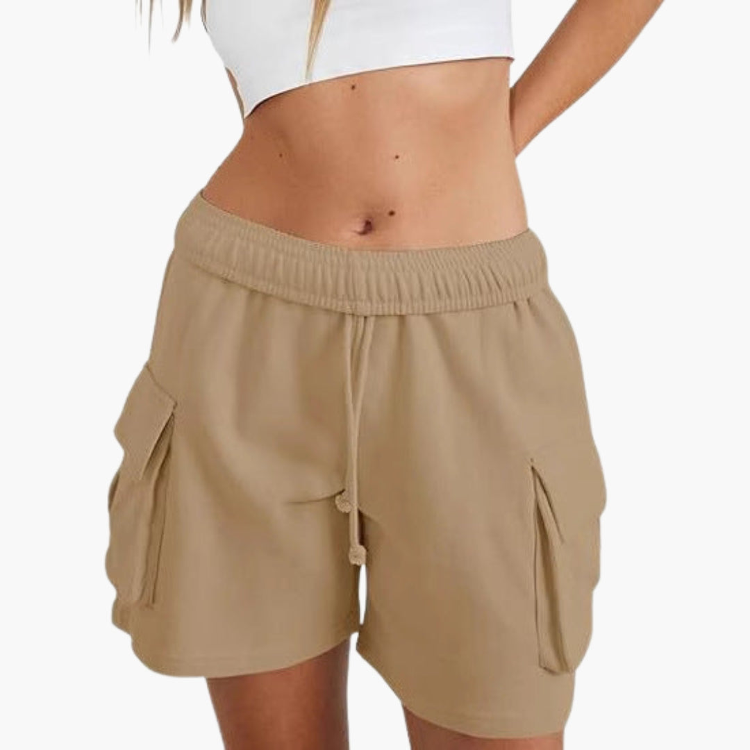 Short Cargo Femme avec Taille Élastique