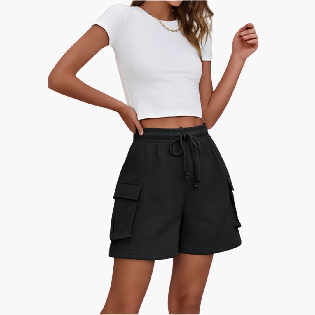 Short Cargo Femme avec Taille Élastique