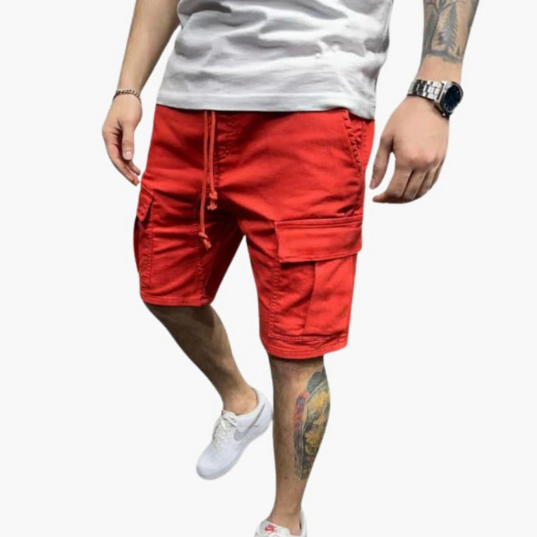 Short Cargo Homme Longueur Genou avec Poches à Rabat