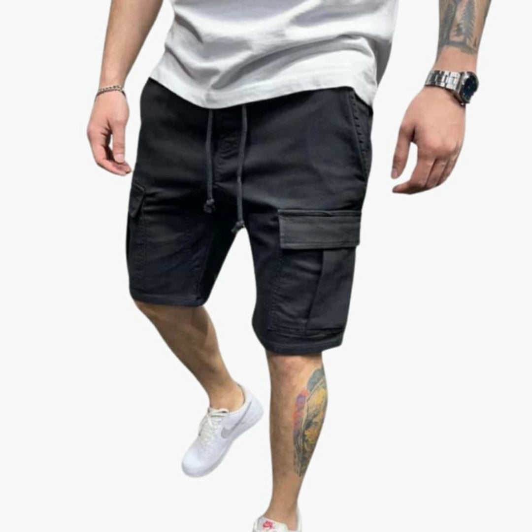 Short Cargo Homme Longueur Genou avec Poches à Rabat