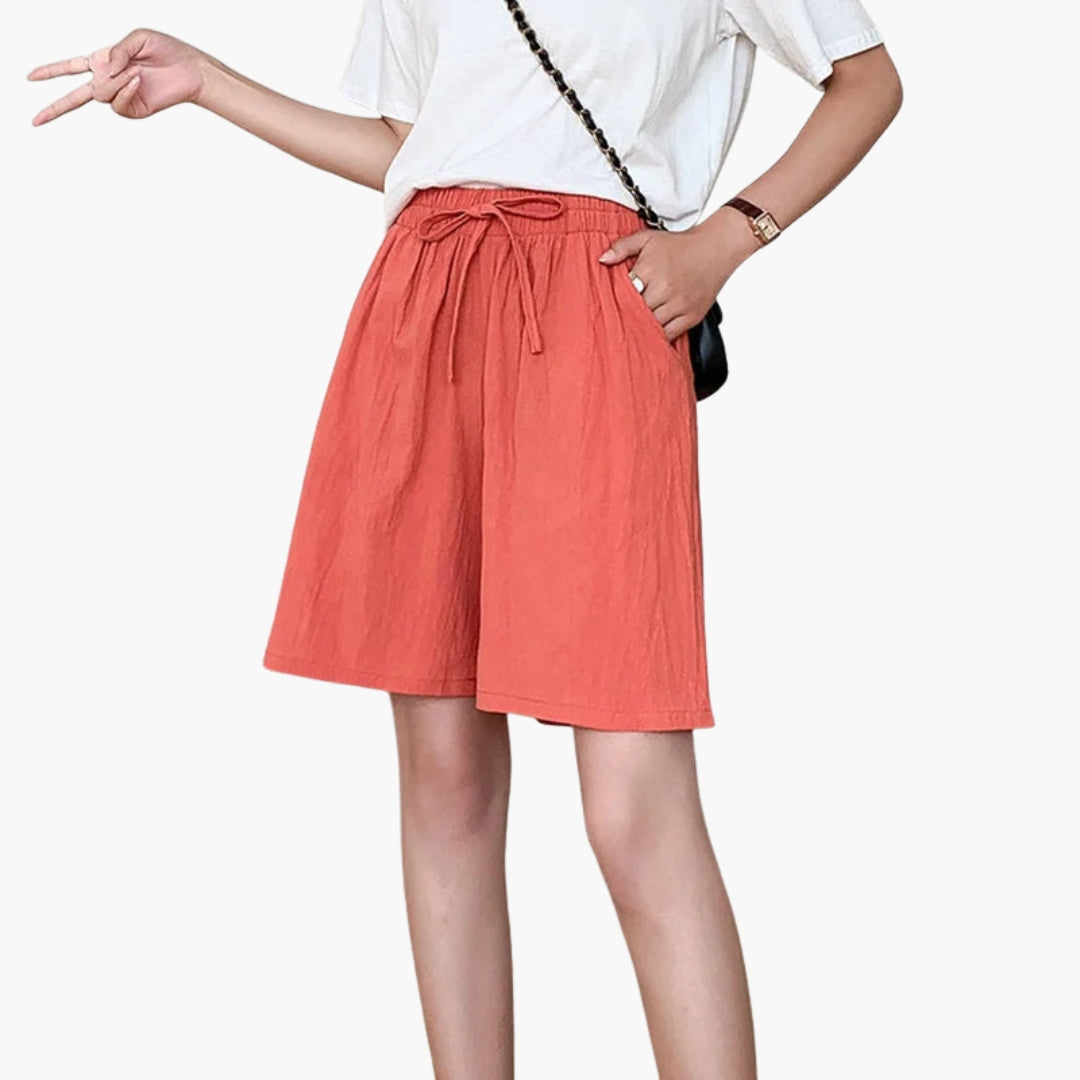 Short woman knee-length with elastic waist