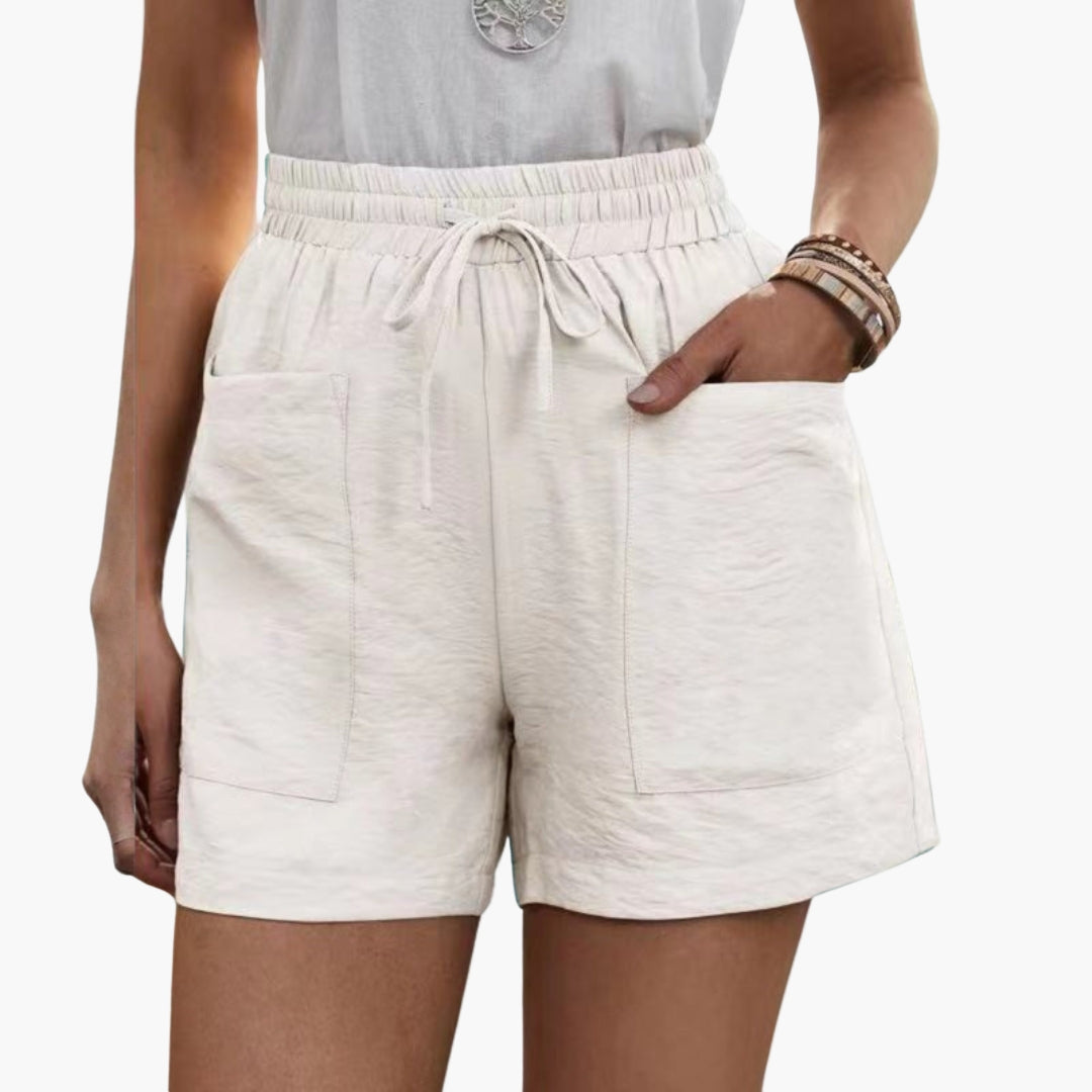 Short Femme à Jambes Larges avec Taille Élastique