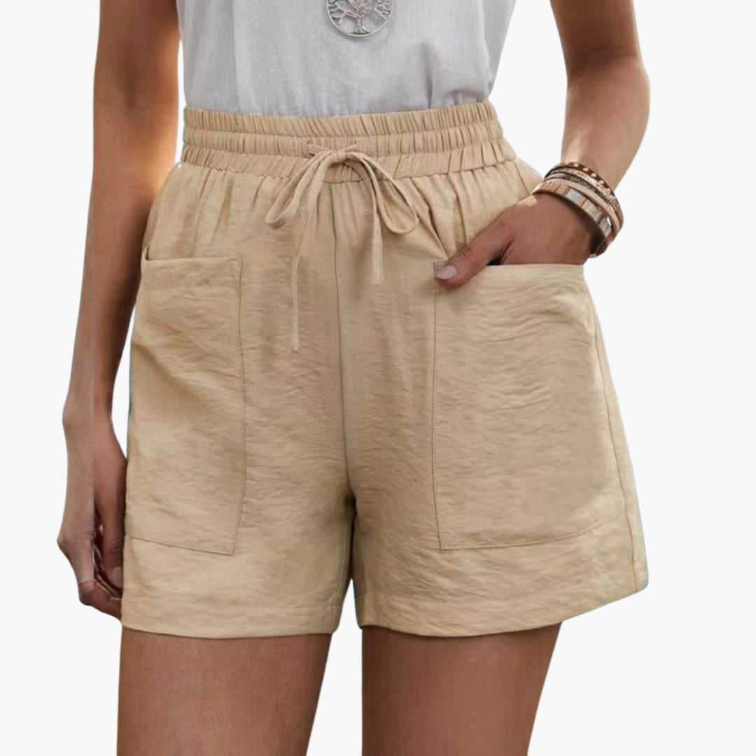 Short Femme à Jambes Larges avec Taille Élastique