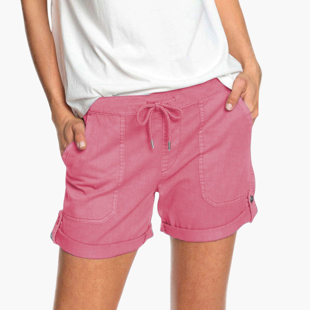 Short Femme avec Ourlet Retourné