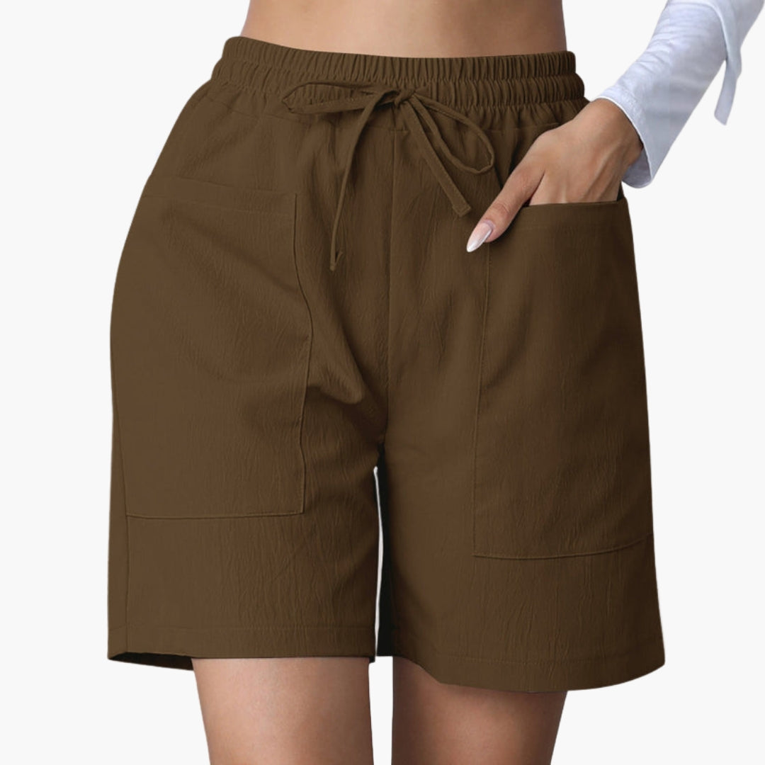 Pantalones cortos de talle alto para mujer con piernas anchas