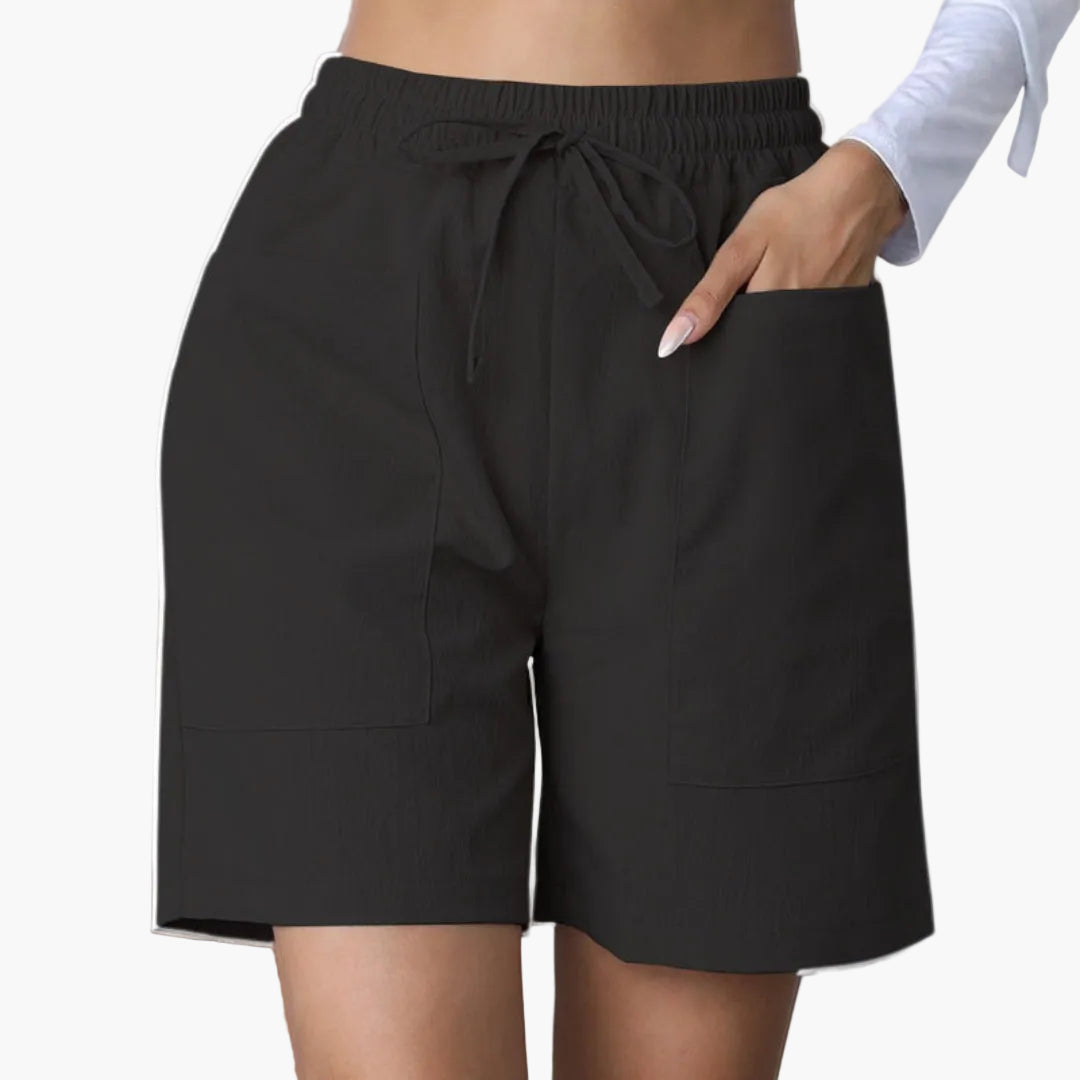 Pantalones cortos de talle alto para mujer con piernas anchas