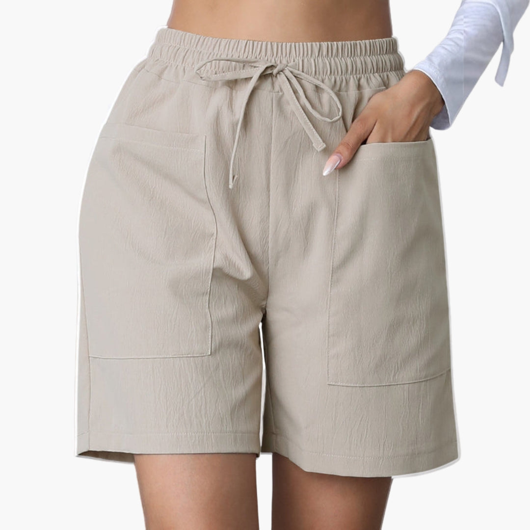 Pantalones cortos de talle alto para mujer con piernas anchas