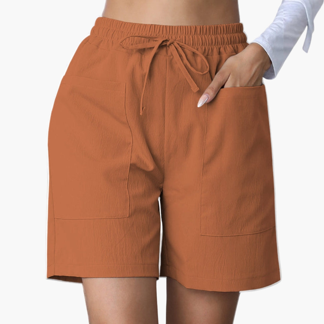 Pantalones cortos de talle alto para mujer con piernas anchas