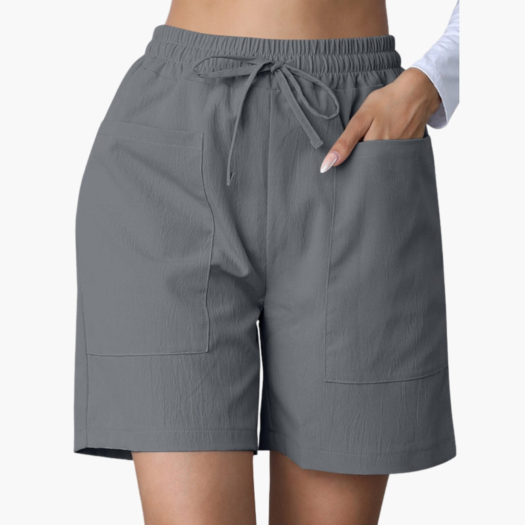 Pantalones cortos de talle alto para mujer con piernas anchas