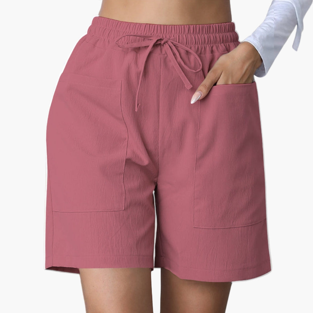 Pantalones cortos de talle alto para mujer con piernas anchas