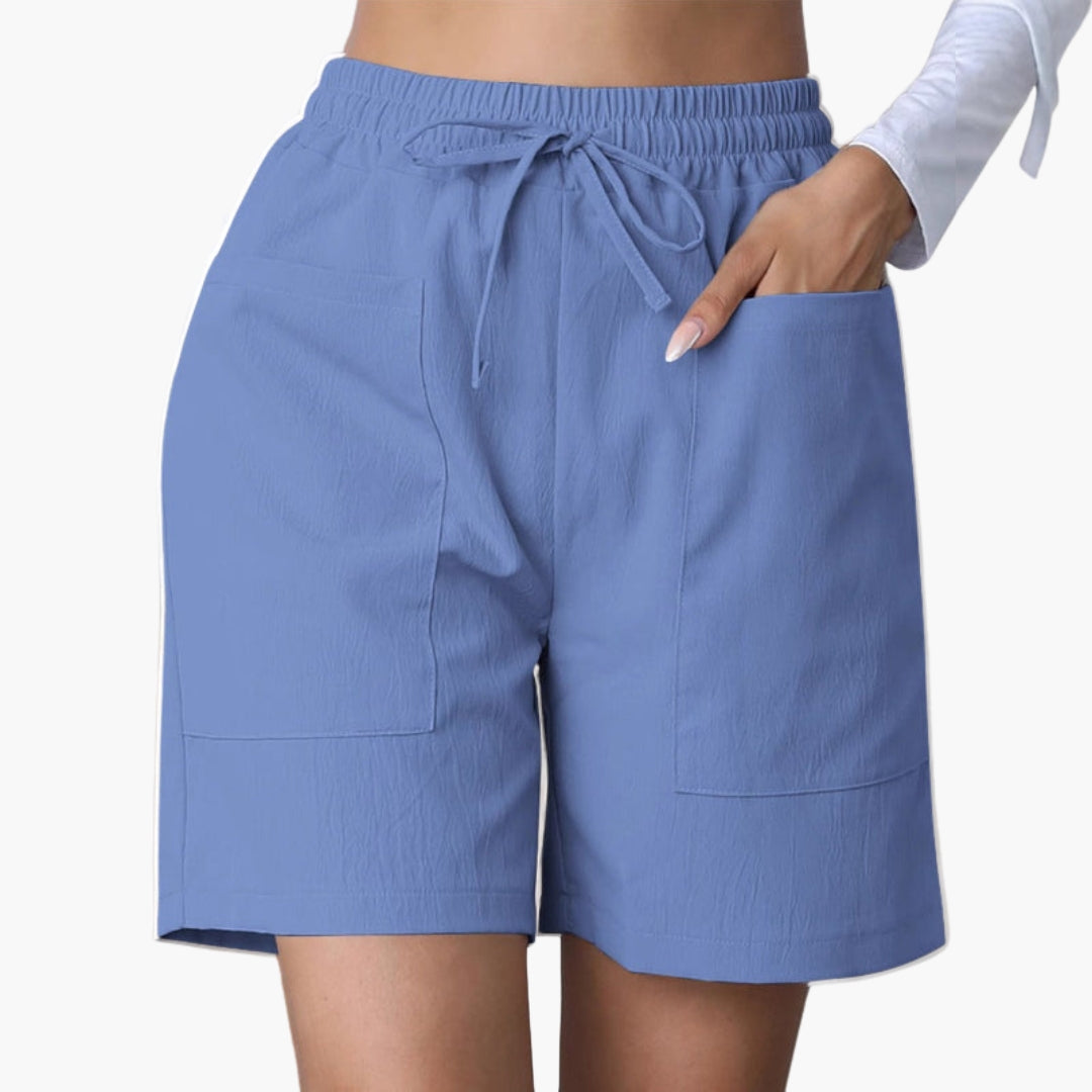 Pantalones cortos de talle alto para mujer con piernas anchas