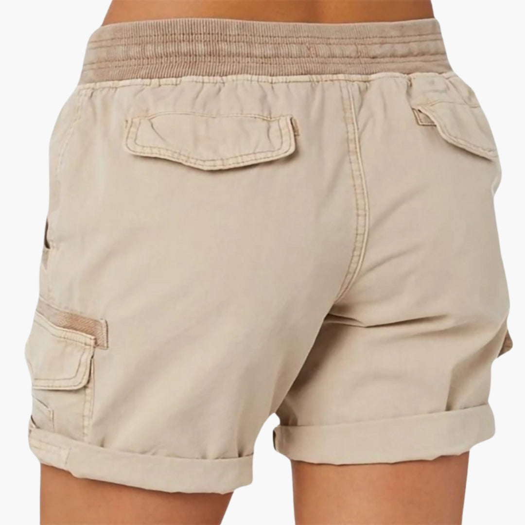 Short cargo femme avec cordon de serrage et poches