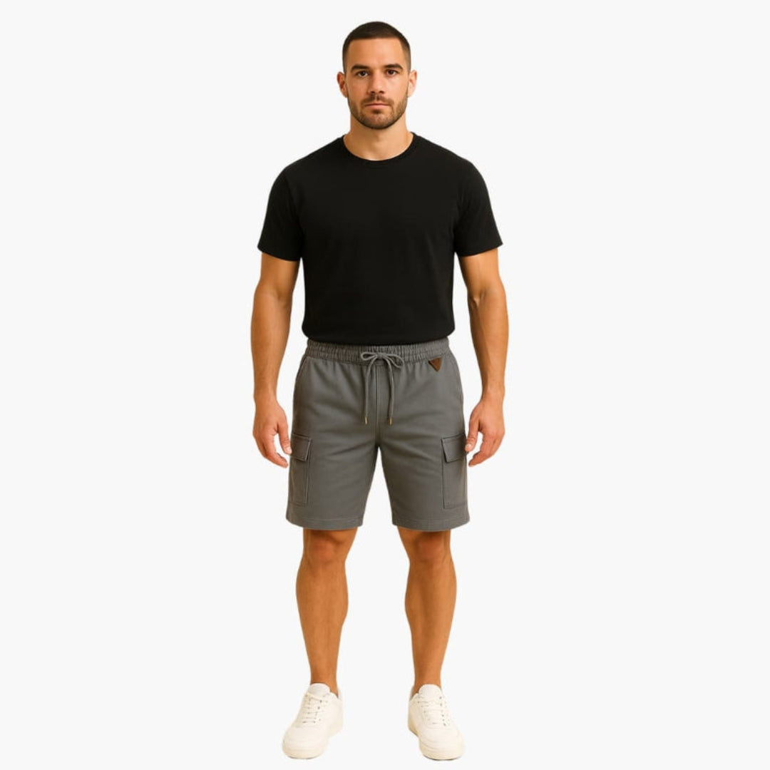 Short cargo homme avec poche à rabat
