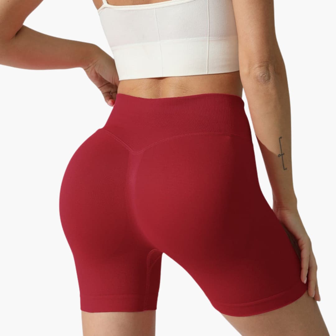 Short de sport femme taille haute à coupe ajustée