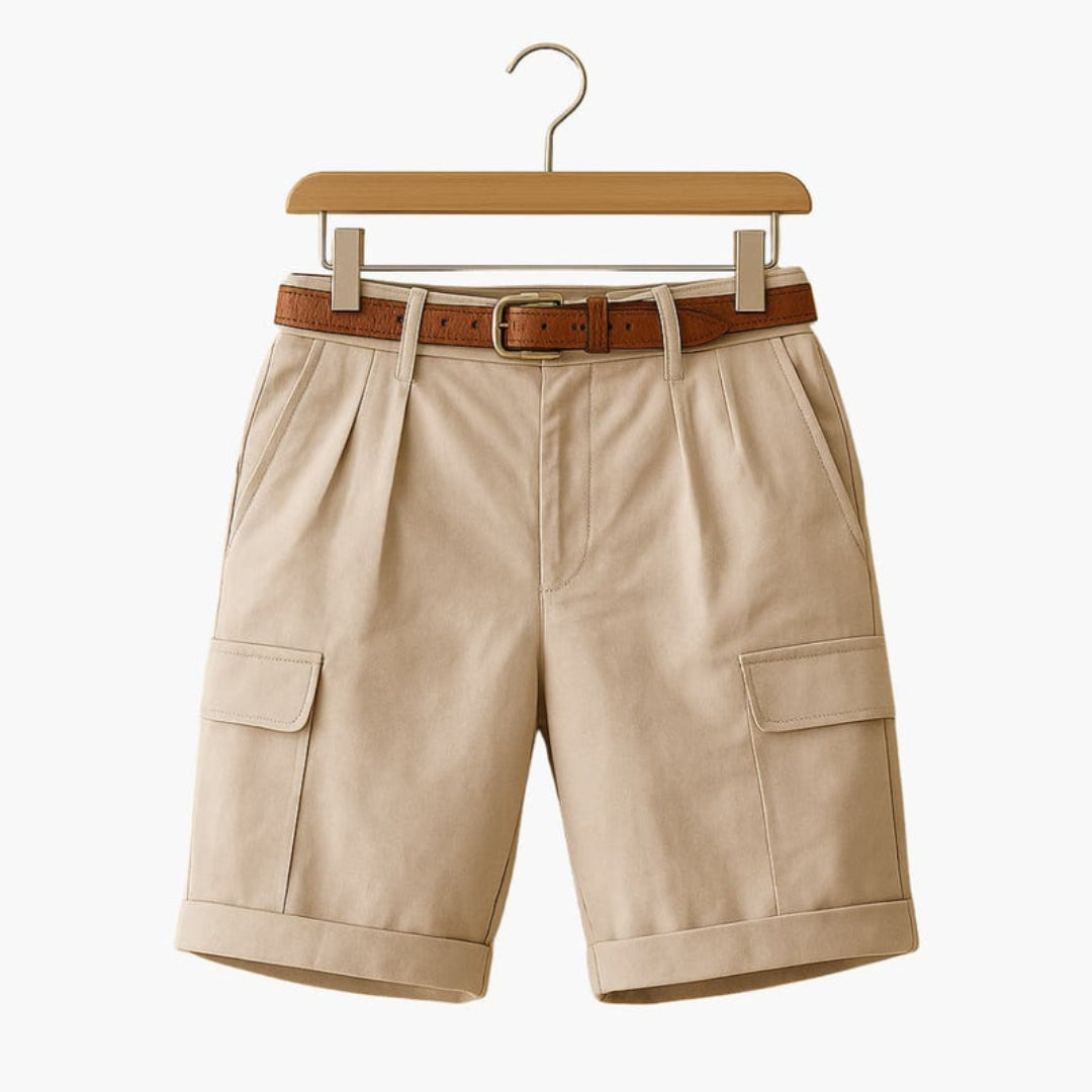 Short homme avec poches cargo et taille plissée