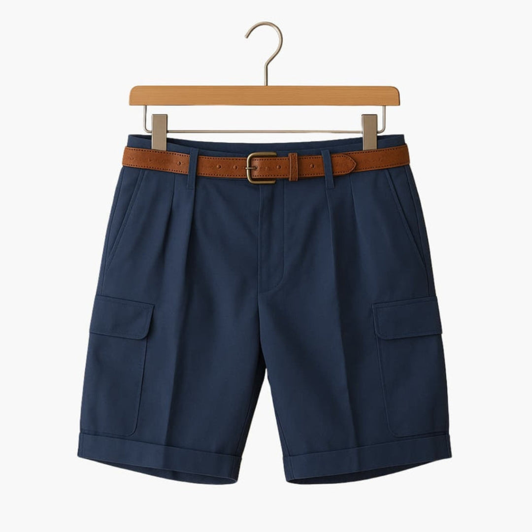 Short homme avec poches cargo et taille plissée