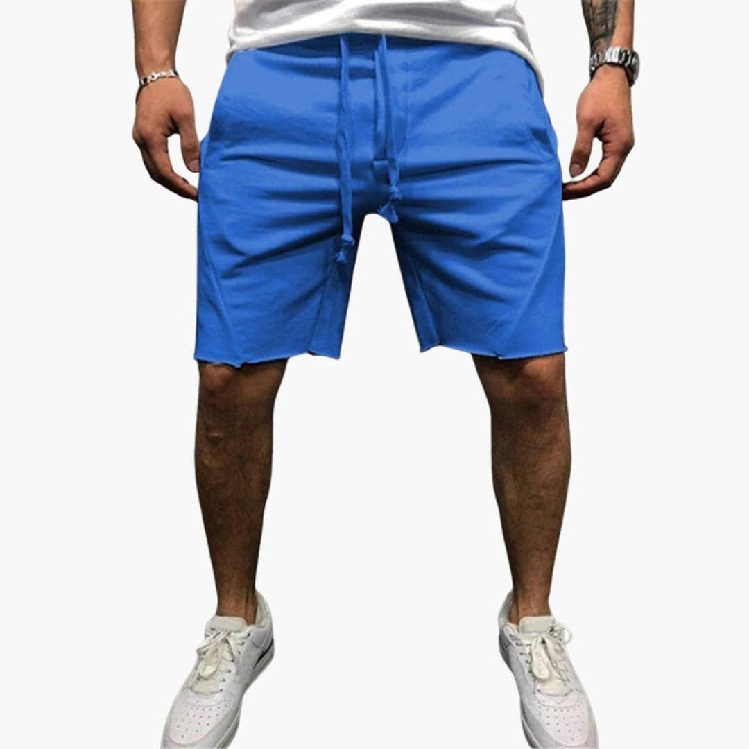Short homme avec taille à cordon et coupe droite