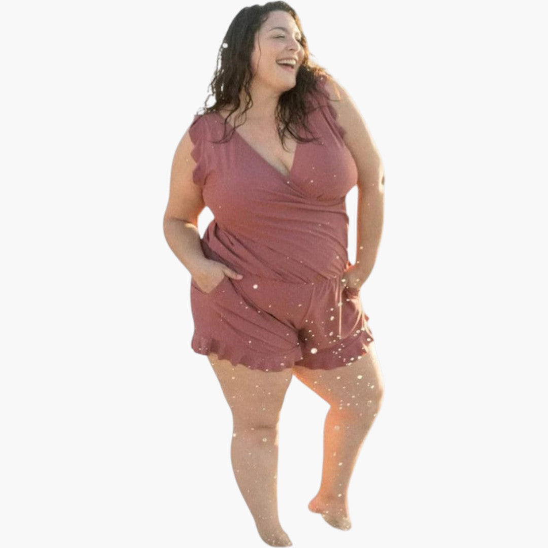 Pantalones cortos de baño para mujer con cintura elástica