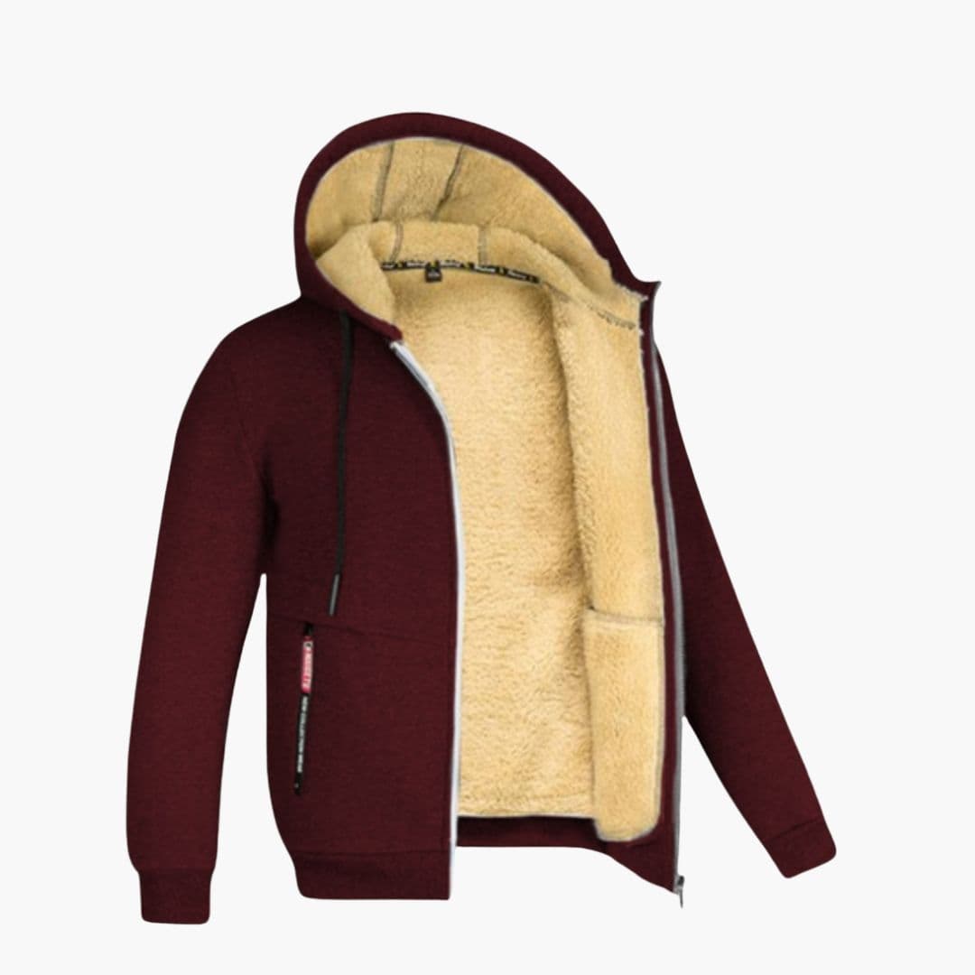 Sweat à Capuche Zippé Homme avec Doublure Polaire
